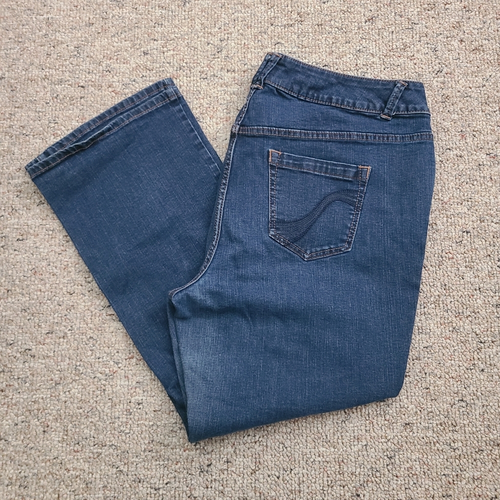 Lane Bryant Slim Boot Cut Genius Fit Dark Wash Jeans Size 20 Petite